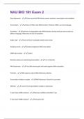 NAU BIO 181 Exam 2  Questions and Answers(A+ Solution guide)
