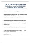 LSU MC 2000 Introduction to Mass Media Final Exam Tad Odell 2024 Louisiana State University