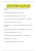 Clinical Microbiology Test 1 Study Guide Questions with 100% Complete Solutions
