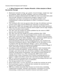 Summary Articles of Moral Development And Treatment part 2