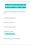 NATE A/C Exam #1 Questions and  Answers Graded A+ | latest Update