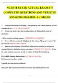 NC EMT STATE ACTUAL EXAM 370 COMPLETE QUESTIONS AND VERIFIED ANSWERS 2024-2025. A+ GRADE.