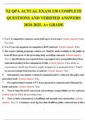 NJ QPA ACTUAL EXAM 130 COMPLETE QUESTIONS AND VERIFIED ANSWERS 2024-2025. A+ GRADE