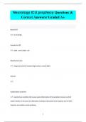 Neurology ICU prophecy Questions &  Correct Answers/ Graded A+