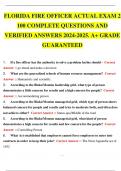 FLORIDA FIRE OFFICER ACTUAL EXAM 2 100 COMPLETE QUESTIONS AND VERIFIED ANSWERS 2024-2025. A+ GRADE GUARANTEED.