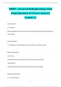 NR507- Advanced Pathophysiology Final  Exam Questions & Correct Answers/  Graded A+