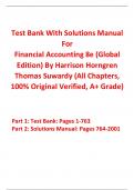 Test Bank With Solutions Manual For Financial Accounting 8th (Global Edition) By Harrison Horngren, Thomas Suwardy (All Chapters, 100% Original Verified, A+ Grade)