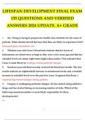 LIFESPAN DEVELOPMENT FINAL EXAM 155 QUESTIONS AND VERIFIED ANSWERS 2024 UPDATE. A+ GRADE