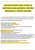 2024 2025 NUR257 FINAL EXAM 120 QUESTIONS AND ANSWERS (VERIFIED ANSWERS) A+ GRADE
