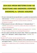 2024 2025 NR599 MIDTERM EXAM 100 QUESTIONS AND ANSWERS (VERIFIED ANSWERS) A+ GRADE