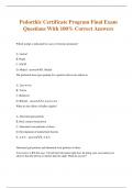 Pedorthic Certificate Program Final Exam Questions With 100% Correct Answers