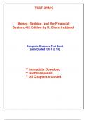 Test Bank for Money, Banking, and the Financial System, 4th Edition Hubbard (All Chapters included)