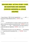 2024 2025 DBIA ACTUAL EXAM 1 OVER 200 QUESTIONS AND ANSWERS (VERIFIED ANSWERS)