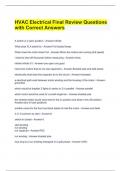 HVAC Electrical Final Review Questions with Correct Answers