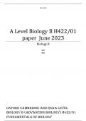 Oxford Cambridge and RSA A Level Biology B (Advancing Biology) H422/01 Fundamentals of biology