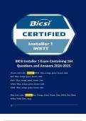 BICSI Installer 1 Exam Containing 164 Questions and Answers 2024-2025.