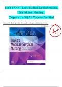 Test Bank For Lewis's Medical-Surgical Nursing, 12th Edition by Mariann M. Harding, Jeffrey Kwong, Debra Hagler All Chapters 1-69