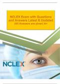NCLEX Exam with Questions and Answers Latest & Updated (All Answers are given) A+
