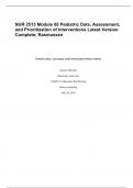 NUR 2513 Module 08 Pediatric Data, Assessment, and Prioritization of Interventions Latest Version Complete; Rasmussen