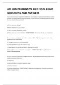 ATI COMPREHENSIVE EXIT FINAL EXAM QUESTIONS AND ANSWERS