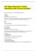 ICC Vapor Recovery 1 Exam Questions with Correct Answers.docx