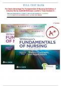 Test Bank For Davis Advantage for Wilkinson's Fundamentals of Nursing (2 Volume Set): Theory, Concepts, and Applications, 5th Edition by Leslie S. Treas , Karen L. Barnett, Mable H. Smith All Chapters 1-46 LATEST
