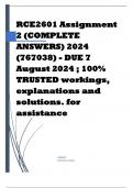Exam (elaborations) RCE2601 Assignment 2 (COMPLETE ANSWERS) 2024 (767038) - DUE 7 August 2024 1 review Course Research and Critical reason - RCE2601 (RCE2601) Institution University Of South Africa (Unisa)