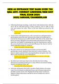 HESI A2 ENTRANCE TEST BANK OVER 700  QS& 100% CORRECT ANSWERS/HESI EXIT  FINAL EXAM 2024-  2025/AGRADE/CHAMBERLAIN