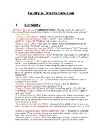 Equity and Trusts Law Exam Revision