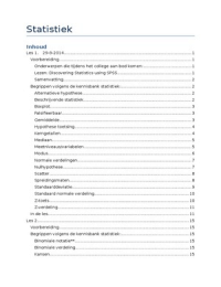 Aantekeningen Statistiek - Minor