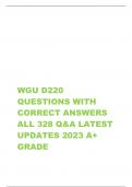 WGU D220  QUESTIONS WITH  CORRECT ANSWERS  ALL 328 Q&A LATEST  UPDATES 2023 A+  GRADE