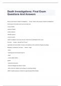 Death Investigations Final Exam Questions And Answers.