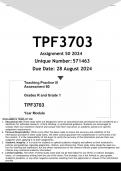 TPF3703 Assignment 50 (ANSWERS) 2024 - DISTINCTION GUARANTEED