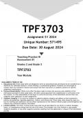 TPF3703 Assignment 51 (ANSWERS) 2024 - DISTINCTION GUARANTEED