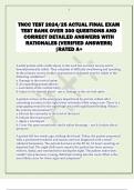 TNCC TEST 2024/25 ACTUAL FINAL EXAM  TEST BANK OVER 300 QUESTIONS AND  CORRECT DETAILED ANSWERS WITH  RATIONALES (VERIFIED ANSWERS)  |RATED A+ 