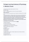 Portage Learning Anatomy & Physiology  2: Module 2 Exam