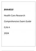 (Capella) BHA4010 Health Care Research Comprehensive Exam Guide Q & A 2024.