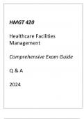 (UMGC) HMGT 420 Healthcare Facilities Management Comprehensive Exam Guide Q & A 2024.