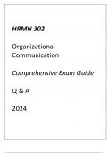 (UMGC) HRMN 302 Organizational Communication Comprehensive Exam Guide Q & A 2024.
