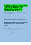 PLTW CEA Final Exam 100%  VERIFIED ANSWERS  2024/2025 CORRECT