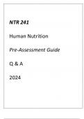 (ASU) NTR 241 Human Nutrition Pre-Assessment Guide Q & A 2024