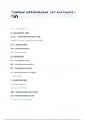 Common Abbreviations and Acronyms Questions and Answers 100% Solved