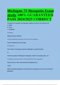 Michigan 7F Mosquito Exam study 100% GUARANTEED  PASS 2024/2025 CORRECT