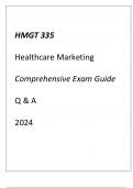 (UMGC) HMGT 335 Healthcare Marketing Comprehensive Exam Guide Q & A 2024.
