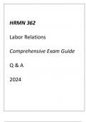 (UMGC) HRMN 362 Labor Relations Comprehensive Exam Guide Q & A 2024.