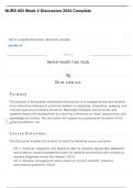 NURS 603 Week 2 Discussion  Mental Health Case Study 2024 Complete