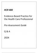 (ASU) HCR 400 Evidence-Based Practice for the Health Care Professional Pre-Assessment Guide Q & A