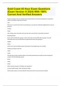 Gold Coast 45 Hour Exam Questions (Exam Version H 2024) With 100% Correct And Verified Answers