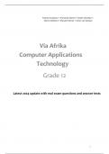 Via Afrika Computer Applications Technology Grade 12  Latest 2024 update with real exam questions and answer tests