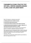 FUNDAMENTALS EXAM 2 PRACTICE TEST  WITH WELL VERIFIED ANSWERS [GRADED  A+] REAL EXAM 100% [NEW!!!NEW!!!